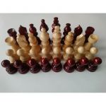 Conjunto de Peças de Xadrez de Madeira Artesanal 7.9 cm Vermelho