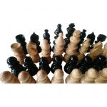 Conjunto de Peças de Xadrez de Madeira Torneada à Mão, King Tem 11,5 cm Preto