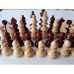 Conjunto de Peças de Xadrez de Madeira Torneada à Mão, King Tem 11,5 cm Vermelho