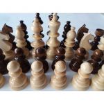 Conjunto de Peças de Xadrez de Madeira Torneada à Mão, King Tem 11,5 cm Marrom