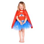 Den Goda Fen Fantasia De Superwoman Infantil 4-6 Anos Red / Blue
