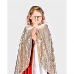 Den Goda Fen Fantasia De Princesa Com Capa Para Criança 3-8 Anos Gold