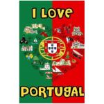Toalha de Praia Microfibra Coração Portugal Bandeira 180 x 100 cm