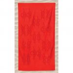 Toalha de Praia Microfibra Lisa Nós Marítimos em Relevo 180 x 100 cm Vermelho