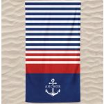 Toalha de Praia Microfibra Anchor Riscas 180 x 100 cm