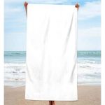 Casa de Praia Toalha de Praia Algodão Lisa 180 x 100 cm Branco