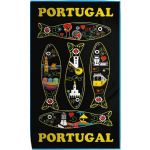 Casa de Praia Toalha de Praia Microfibra Sardinhas Portugal Preta 180 x 100 cm