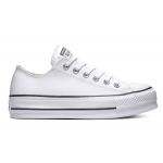 Converse All Star Chuck Taylor Lift Platform Leather Low Top Branco 37.5