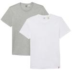 Levi's Lote de 2 T-shirts Slim Gola Redonda Cinza Mesclado + Branco - 350154766