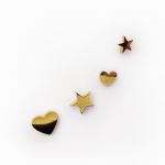 Brincos Coração Estrela Aço Dourado - 99902 L45