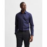 Select Camisa Formal Slim 100% Algodão Azul-Marinho 4