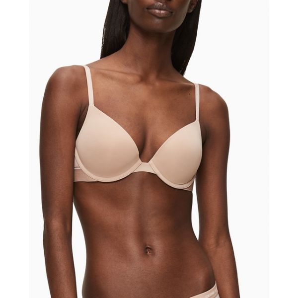 Calvin Klein Soutien Push Up One Micro Liso Nude Kuantokusta