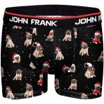 John Frank Boxer Digital Printed Christmas Pug Preto Xl - JFBD01-CH-PUG-XL