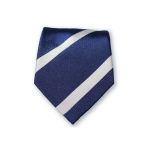 Linhafoz Gravata Riscas Grandes Azul/Branco