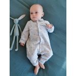Vertbaudet Pijama em Flanela de Algodão Branco Quadrados Nascimento 50Cm