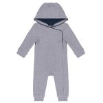 Kariban Macacão c/ Capuz Cinza Mesclado/Azul Marinho 6 Meses - K830-232-6M