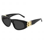 Óculos de Sol Balenciaga Femininos BB0095S 001 Acetato Black Gold