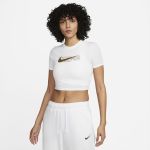 Nike Crop Top Sportwear, Logótipo à Frente Branco Modal M