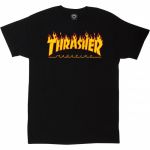 Thrasher T-Shirt Flame Logo Preto L - 110102-BK-L