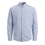 Jack & Jones Camisa Oxford em Algodão Bci Slim Lisa Azul-claro M - A38387175