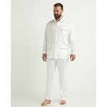 Mirto Pijama Masculino Comprido de Tecido Liso Branco 58 - A26424732
