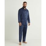 Mirto Pijama Masculino Comprido de Tecido Liso Azul 60 - A26424742