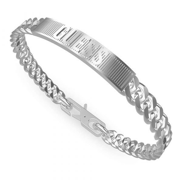 Bracelete pulseira aço prata masculina ajustável/ Presente para