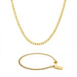 TwoBrothers Conjunto Masculino Colar e Pulseira Clayton Dourado - 161451