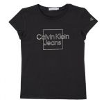 Calvin Klein Calças de Ganga T-Shirt Menina Metallic Box Slim Fit T-shirt Preto 16 A