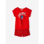 Pijama Miraculous às Aventuras de Ladybug Menina Vermelho 3A