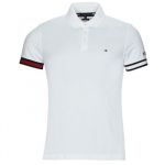 Tommy Hilfiger Polo Flag Cuff Sleeve Logo Slim Fit Branco M