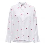 Only Camisa New Lina Grace L/s Heart Bright White/heart XL