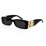 Óculos de Sol Balenciaga Femininos BB0096S 001 Acetato Black Gold Grey