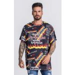 Gianni Kavanagh T-Shirt Oversize Multicolor Burning Summer XS