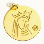 Medalha Mulher Rainha Santa Isabel Dourada