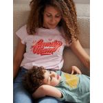 Vertbaudet T-Shirt Family Team Coleção Cápsula da Studio Jonesie Rosa Liso XL