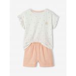 Vertbaudet Conjunto T-Shirt e Calções Menina Pêssego, 10A