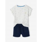 Vertbaudet Conjunto T-Shirt e Calções Menina Marinho, 9A