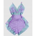 Donna Chic Baby Doll Luxo Chantilly Lilás L