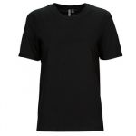 Pieces T-Shirt Pcria Fold Up Solid Preto XL - 17086970-BLACK-NOOS-XL