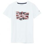 Pepe jeans T-Shirt Menino Flag Logo Ss Branco 18 A