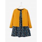 Vertbaudet Conjunto Casaco e Vestido às Flores Menina Azul 6A