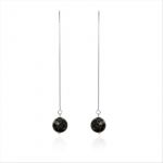 Luxenter Brincos Onika em Liga Metálica e Labradorite Acabamento Ródio One Size