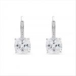Luxenter Brincos Mathzi em Prata Esterlina 925 e Acabamento em Zircónias Cúbicas Brilhantes com Banho de Ródio 17,6 X 8 mm
