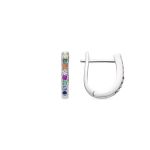 Luxenter Brincos Argys,em Zircónias Multicoloridas,acabamento em Ródio One Size