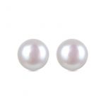 Luxenter Brincos Basic em Prata de Lei 925 e Pérola Branca com Acabamento a Ródio Blanco 9,3 X 9,3 mm