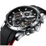 Lige Relógio Masculino X1 Bracelete Silicone Vermelho e Preto