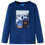 vidaXL T-shirt de Manga Comprida para Criança Azul-ganga 116