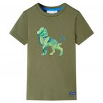 vidaXL T-shirt de Criança Cor Caqui 104