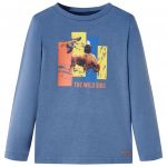 vidaXL T-shirt de Manga Comprida para Criança Azul Mesclado 92